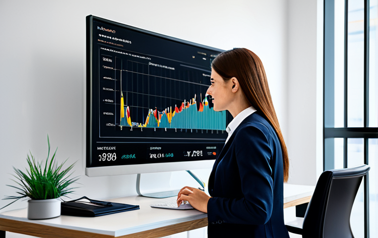 빅데이터 기술자의 실시간 데이터 처리 팁 - Business Analysis Dashboard**
"A data analyst in a modern office, wearing professional attire, stud...