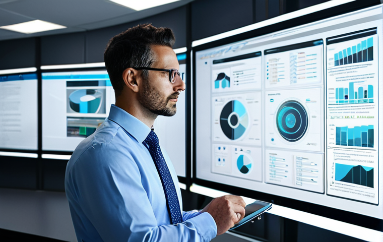 빅데이터 기술자의 데이터 중복 제거 노하우 - A professional IT consultant in a modern office setting, analyzing data deduplication strategies on ...