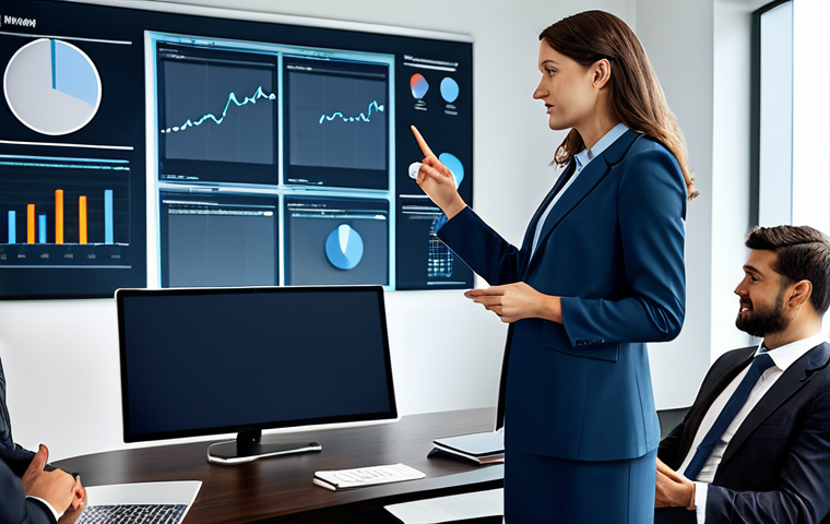 빅데이터 기술자의 데이터 중복 제거 노하우 - A professional IT consultant in a modern office setting, analyzing data deduplication strategies on ...