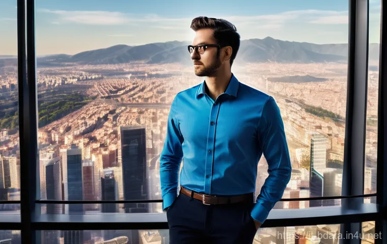 빅데이터 기술자와 클라우드 마이그레이션 사례 - **Prompt:** A Big Data Engineer, envisioned as a modern architect, stands confidently on a high vant...