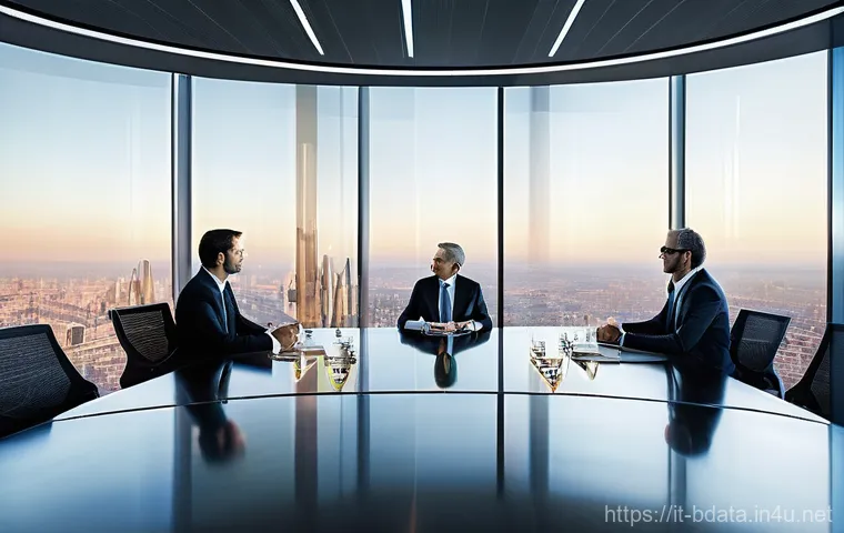 빅데이터 실무에서의 데이터 처리 성공 사례 - **Prompt 1: Data-Driven Strategic Vision**
    "A diverse group of Italian business executives, dres...