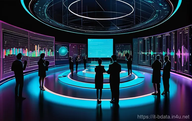 빅데이터와 데이터 과학의 통합 사례 - **Data Symphony Conductor**
A highly detailed, vibrant digital painting depicting a diverse grou...