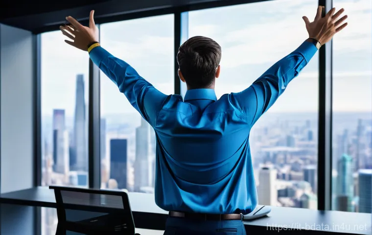 빅데이터 기술자의 멘탈 관리 - **Prompt: "A serene and focused data engineer, dressed in smart-casual professional attire, in a mod...