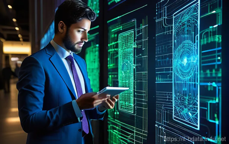 빅데이터 기술자의 데이터베이스 선택 기준 - **Prompt 1: Navigating the Data Jungle**
"A confident, professional man in business casual attir...