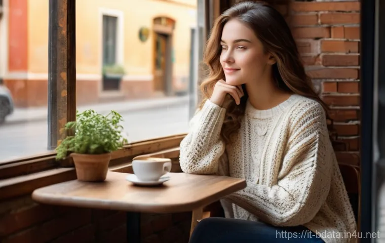 빅데이터 프로젝트 일기 - **Prompt 1: Cozy Cafe Scene**
    A young woman, approximately 20-25 years old, with long, wavy brow...