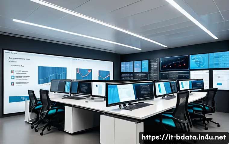 빅데이터 실무에서의 엔터프라이즈 솔루션 - A modern Italian manufacturing company&rsquo;s data control room showcasing seamless integration of legacy...