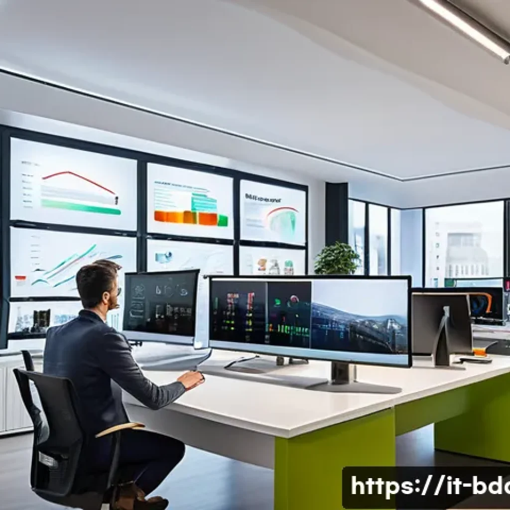 빅데이터와 고객 경험 분석 성공 사례 - A modern Italian e-commerce office environment showcasing a diverse team of professionals analyzing ...