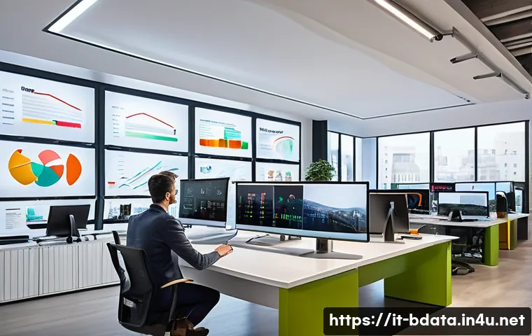 빅데이터와 고객 경험 분석 성공 사례 - A modern Italian e-commerce office environment showcasing a diverse team of professionals analyzing ...
