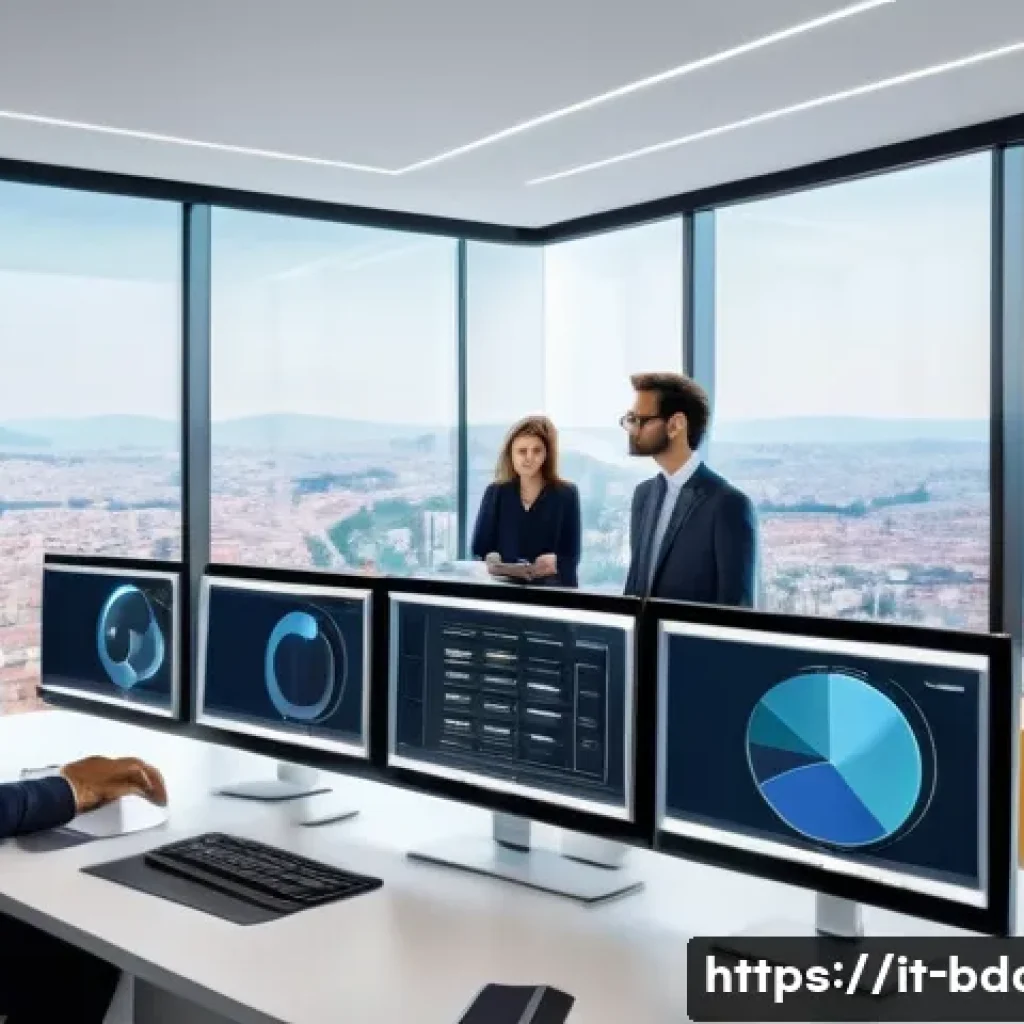 빅데이터와 머신러닝 모델 학습 사례 - A modern Italian retail marketing control room, featuring diverse professionals analyzing dynamic cu...